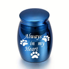 Small Keepsake Urns for Human & Pet Ashes - 1.57 Inch Mini Cremation Urn Aluminum Alloy Memorial Ashes Holder Always in My Heart, 6 Colors Available