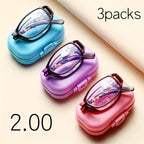 3-Pack Folding Reading Glasses Unisex Mixed Colors 1.0x–4.0x Magnification Compact Portable Elegant Business Style Readers Gift