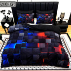 Red & Blue Plaid Duvet Cover Set – 3-Piece Digital Print Bedding, All-Season Quilt Cover with Pillowcases, Twin Full Queen King, Machine Washable, No Filling Included