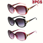 3 Pairs Oversized Blackout Sunglasses for Women – Fashion Anti-Glare Retro Sunglasses Set for Halloween, Christmas Costume, Parties & Daily Wear