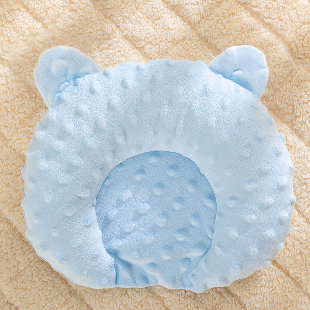 U-Shaped Dog Bed for Small Dogs – Cozy Cartoon Fleece Sleep Pad, Calming Donut Cuddler for Toy Breeds, Soft Polyester Elliptical Mat for Deep Sleep – Pink, Yellow, Blue, Grey