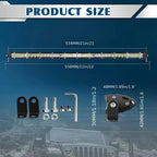 LED Work Light Bar Kit for Off-Road Truck Jeep SUV UTV ATV Tractor – 22" & 10" Light Bar + 4" LED Pods, 2000-3000 Lumens, 12-24V, No Battery Required, Multiple Configurations