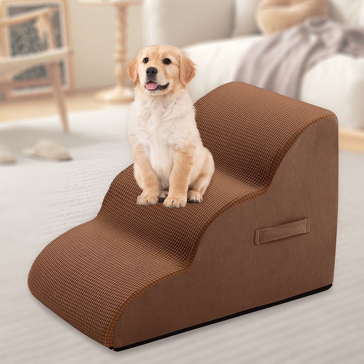 Dog Stairs for Bed & Sofa – Non-Slip Pet Steps 2/3/4 Steps for Small Dogs Cats, Removable Washable Cover, Orthopedic Ramp for Senior Dogs, Injured Pets & Joint Pain Relief, 5 Colors