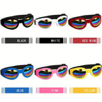 Foldable Dog Sunglasses with Adjustable Head Strap - UV Protection Waterproof Pet Goggles for Outdoor & Water Activities, Stylish Eye Protection for Small Medium Large Dogs