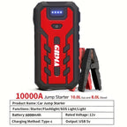 Portable Car Jump Starter 7-in-1 with 150PSI Air Compressor Digital Display Emergency Power Bank for Gas & Diesel Engines - Car Battery Booster Pack with Air Pump