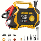 7000A Portable Jump Starter with Air Compressor – 8-in-1 Car Battery Booster, 150PSI Auto-Stop Tire Inflator, Power Bank, LED Emergency Light – Fits Gas up to 9L & Diesel up to 8.5L, 12V Vehicles