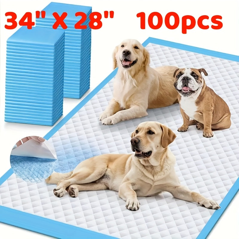 Extra Large Dog Pee Pads 6X Thicker Super Absorbent Leak-Proof Quick-Dry Puppy Training Pads Odor Control 28x34 Inch 50-200 Count Home Camping Pet Toilet
