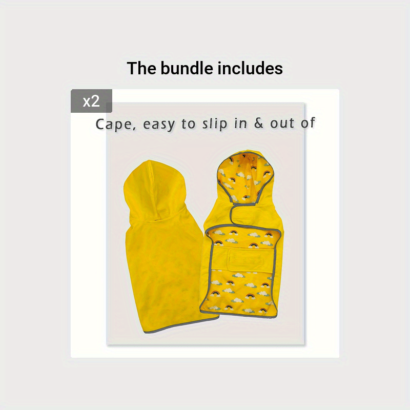Reversible Dog Raincoat Waterproof Jacket – Machine Washable Rain Coat for Small Medium Large & Extra Large Breeds, Adjustable Straps, Lemon Yellow Polyester Pet Rain Gear for Dogs XS to 5XL
