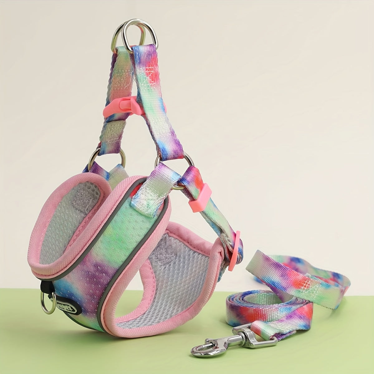 Dog Harness and Leash Set - No Pull Vest Harness for Dogs, Adjustable Reflective Dog Harness for Small Medium Large Dogs, Easy On Off Escape Proof Dog Walking Harness for Indoor Outdoor Use