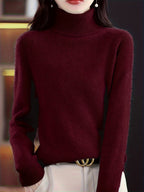 Women's Loose Fit Lapel Collar Knit Pullover Sweater - Casual Long Sleeve Solid Color Stretch Top for Fall Winter S-XXL