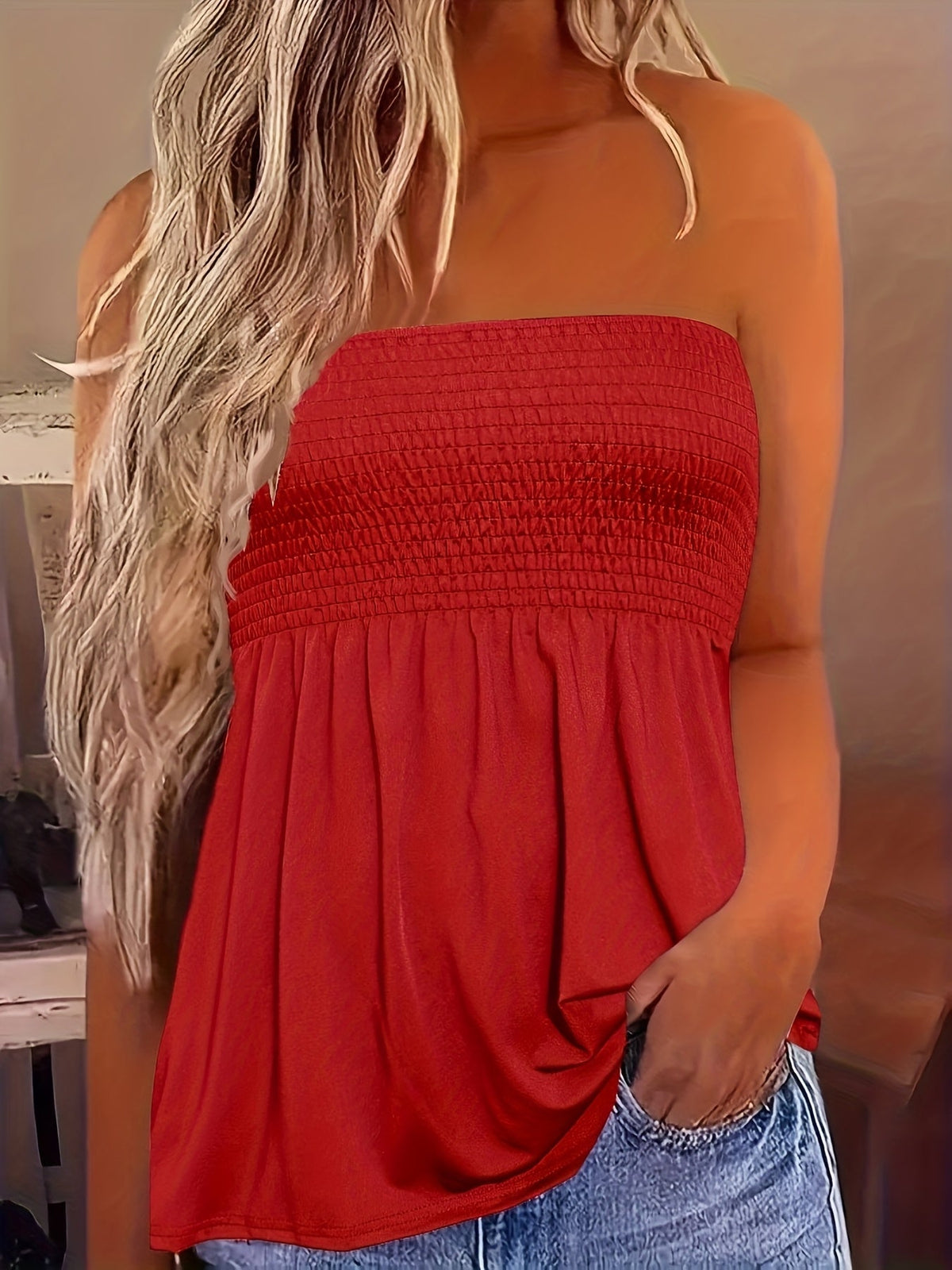 Women's Satin Off-Shoulder Crop Tube Top – Sexy Sleeveless Strapless Bandeau Cropped Fashion Top Spring Summer Party Night Out