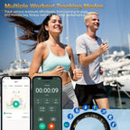 Smart Ring Health Fitness Tracker Bluetooth 5.3 IP68 Waterproof Sport Mode Pedometer Sleep Step Calorie Stress Body Temp Period Tracker for Men Women Android iPhone Gift