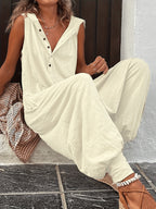 Women's Sleeveless Hooded Long Jumpsuit Joggers Casual One-Piece Romper Lounge Athleisure Relaxed Fit Spring Summer S M L XL XXL
