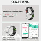 Smart Ring Health Fitness Tracker Bluetooth 5.3 IP68 Waterproof Sport Mode Pedometer Sleep Step Calorie Stress Body Temp Period Tracker for Men Women Android iPhone Gift