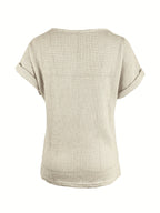 Women's Batwing Sleeve Lace Trim Pullover Blouse – Breathable Semi-Sheer Elegant Knit Top Relaxed H-Line Fit Machine Washable All-Season Casual Chic Shirt
