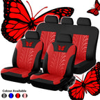 Universal Car Seat Covers for 5-Seater Vehicles - Butterfly & Tire Pattern, Thickened Wear-Resistant Breathable Fabric, Full Set Front & Rear Seat Protection, Fits Most Cars, Trucks & SUVs
