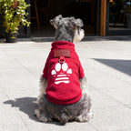 Dog Sweater for Small Medium Dogs & Cats - Soft Warm Paw Print Pullover Sweatshirt with Safety Leash Loop, Cozy Winter Puppy Coat Pet Clothes for Boy Girl Dogs, Cold Weather Pajama Jacket