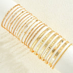 Women's KC Gold Plated Bracelet Set 7 or 20pcs Random Assorted Stackable Elegant Charm Bracelets for Daily Wear & Gifting