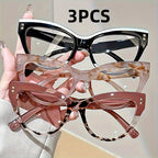 3PCS Reading Glasses for Women – Photochromic Lenses, Metal Hinge, Minimalist Color Block Design, Elegant Presbyopia Eyeglasses +1.00 to +4.00, Fashion Gift for Ladies