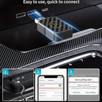 Mini Wireless CarPlay Adapter 2025 Upgraded – Plug & Play Wired to Wireless CarPlay Dongle for Apple iPhone & Android, Low Latency, Fast Stable Connection, No Battery Required, USB Set Included