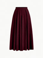 Women's High Waist A-Line Maxi Skirt Solid Color Flowy Elegant Long Skirt 97% Polyester Stretch Casual All-Season Skirt XS-XXL
