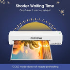 A4 Thermal Laminator Machine 9 Inch Wide - 4 in 1 Hot & Cold Laminating with 10 Pouches Included, Fast Warm-Up, Bubble-Free for Office, School, Home & Business Use