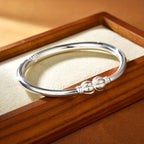 S999 Sterling Silver Tribal Style Bracelet for Women – Simple Elegant Bangle for Daily Wear, All Seasons, Mother’s Day, Birthday & Gift Giving