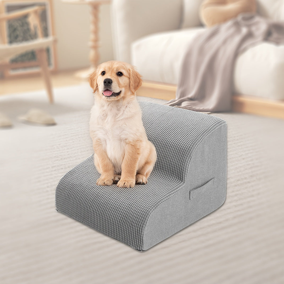Dog Stairs for Bed & Sofa – Non-Slip Pet Steps 2/3/4 Steps for Small Dogs Cats, Removable Washable Cover, Orthopedic Ramp for Senior Dogs, Injured Pets & Joint Pain Relief, 5 Colors