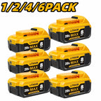 20V 8.0Ah Lithium-Ion Replacement Battery for DeWalt Cordless Tools – Compatible with DCB200, DCB205, DCB206, DCB204, DCB180 & DCD/DCF/DCG/DCS Series