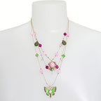 925 Sterling Silver Handmade Multi-Layer Love Beaded Necklace & Earring Set for Women – December Birthstone Jewelry, Elegant Daily & Wedding Gift with Free Gift Box