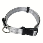 Reflective Adjustable Dog Collar for Small Medium Large Dogs & Cats – Safety Night Visibility Pet Collar with Durable Buckle, Comfortable Everyday Dog Collar
