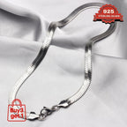 925 Sterling Silver Flat Snake Chain Necklace & Bracelet – 2D Sleek Stackable Design, Multiple Lengths, Gift Box Included, Perfect for Valentine's Day, Holidays & Everyday Layering