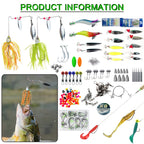 346pcs Fishing Lures Kit with Tackle Box – Crankbaits, Minnow, Spinnerbaits, Soft Baits, Jigs, Hooks, Weights & Sinkers for Freshwater Saltwater Fishing, Complete Tackle Set Gift for Men