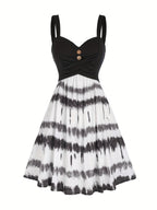Tie Dye Print Dress Women Sleeveless Backless V-Neck Summer Casual Sundress Boho Colorful Mini Dress S-XXL Multiple Colors
