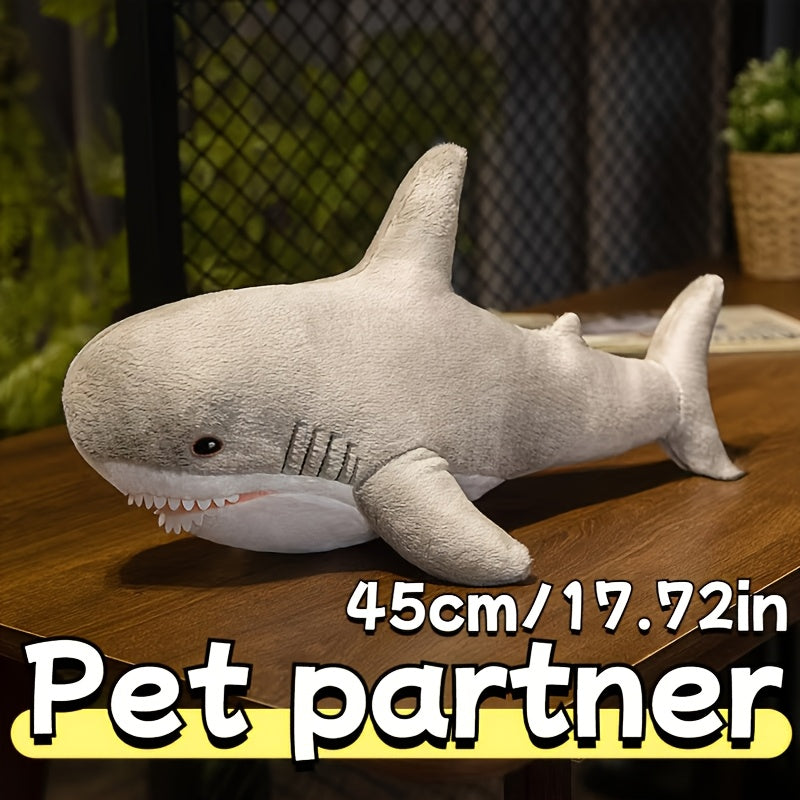 45cm Plush Shark Dog Toy – Colorful Tie-Dye Stuffed Shark Companion Toy for Cats and Dogs, Soft Washable Plush Pet Toy Available in Multiple Colors, Perfect Holiday & Birthday Gift for Pet Lovers