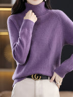 Women's Loose Fit Lapel Collar Knit Pullover Sweater - Casual Long Sleeve Solid Color Stretch Top for Fall Winter S-XXL