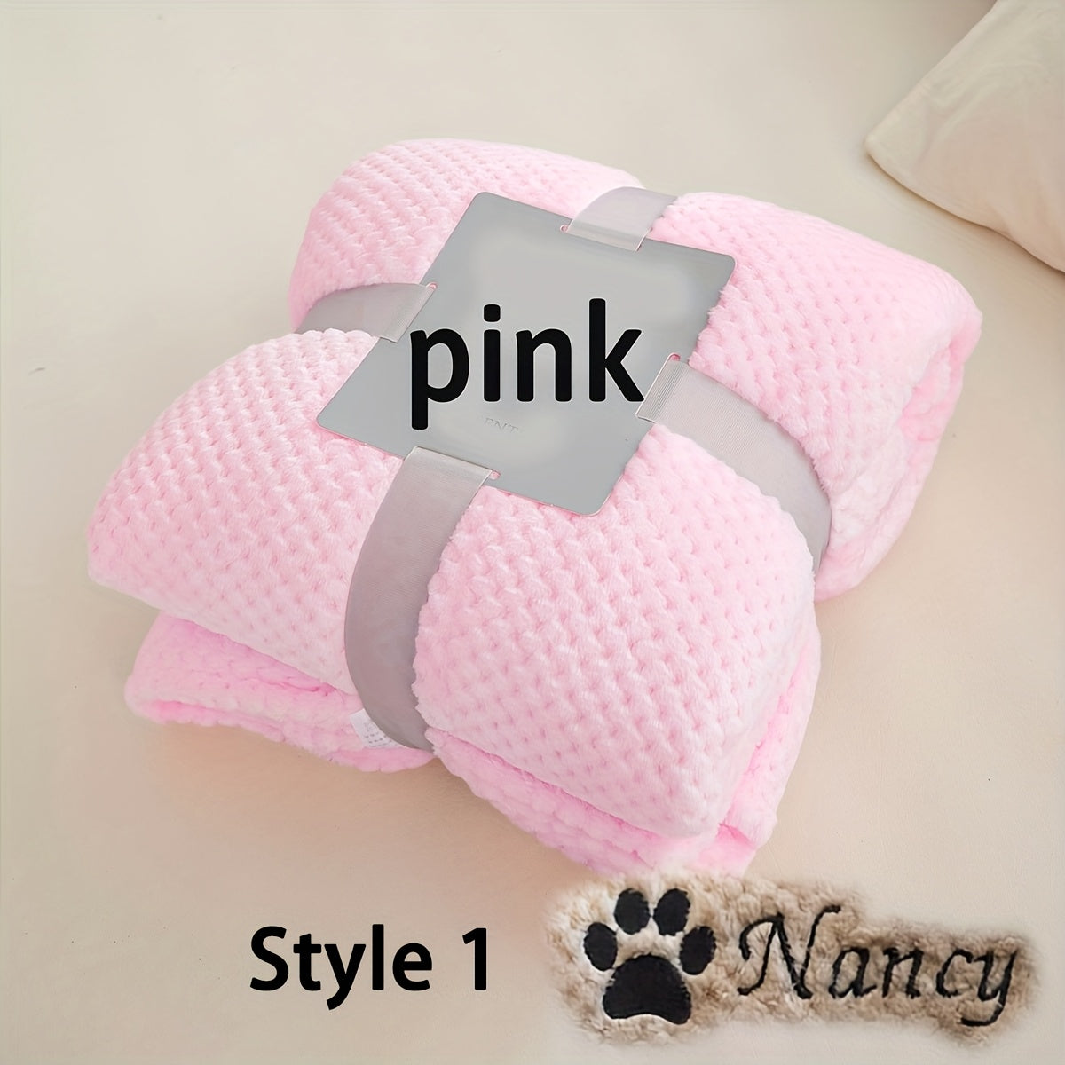 Custom Embroidered Pet Blanket for Dogs & Cats – Personalized Plaid Throw with Name or Initials, Cozy Soft Nest Blanket for Small Dogs and Cats, Warm Home Decor Pet Bed Gift