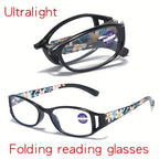 3-Pack Folding Reading Glasses Unisex Mixed Colors 1.0x–4.0x Magnification Compact Portable Elegant Business Style Readers Gift