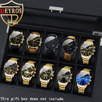 Men's Quartz Watch Set 10 Pcs – Analog Alloy Case, Faux Leather Strap, Date Display, Multiple Styles – Casual Wrist Watches for Men, Perfect Gift Set