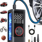 Cordless Digital Tire Inflator 150PSI with Protective Case – Portable Air Compressor Pump for Car Motorcycle Bike SUV Truck, Auto Emergency Kit, Gift for Men & Dad