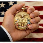 USA 250th Anniversary Pocket Watch 1776-2026 – Retro Wind-Up Timepiece with Bald Eagle & Statue of Liberty, Patriotic Commemorative Gift for History Buffs, Collectors & American Pride