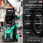 4500 PSI Electric Pressure Washer 3.2 GPM – with Foam Cannon, 4 Quick-Connect Nozzles, Inlet Hose & Filter for Car, Fence, Driveway & Home Cleaning