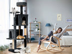 59" Multi-Level Cat Tower for Indoor Cats – Large Cat Tree with Plush Resting Area, Sisal Scratching Post & Hanging Ball Toy – Ideal for Bedroom, Living Room & Multi-Cat Households – Velora