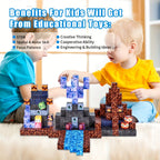 100pcs Magnetic Building Blocks Mechanical Guard STEM Construction Toy Set for Kids Creative Magnet Building Kit Birthday Christmas Easter Gift for Boys Girls Ages 6+