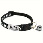 Personalized Adjustable Dog & Cat Collar with Paw Print Design - Colorful Customized Pet ID Tag Collar Stylish Safe Breakaway for Small Medium Large Pets Christmas Gift