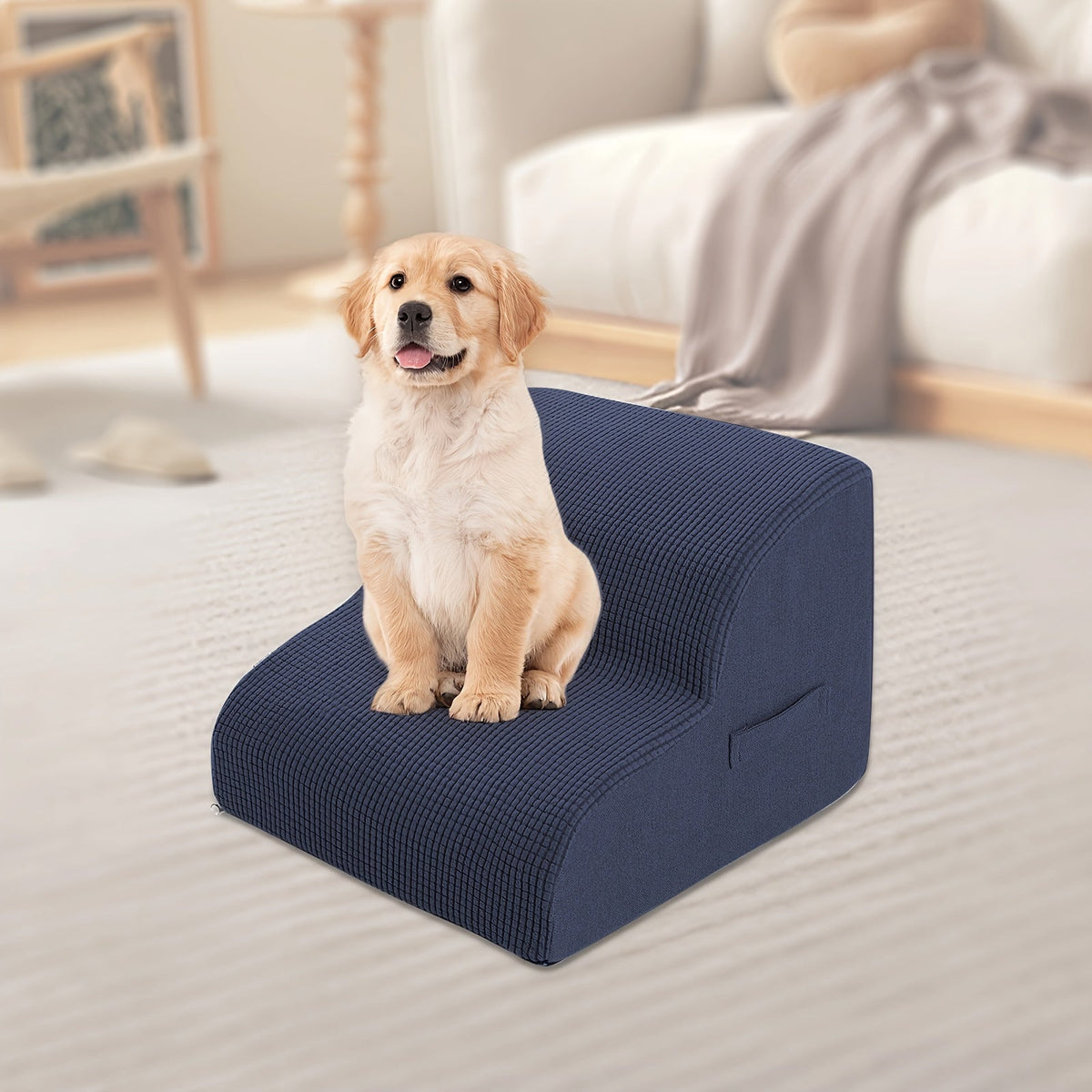 Dog Stairs for Bed & Sofa – Non-Slip Pet Steps 2/3/4 Steps for Small Dogs Cats, Removable Washable Cover, Orthopedic Ramp for Senior Dogs, Injured Pets & Joint Pain Relief, 5 Colors