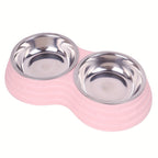 Stainless Steel Double Pet Bowl - Food & Water Dual Bowl Set for Small Medium Large Dogs & Cats, Durable Non-Rust Cat & Dog Food Bowl