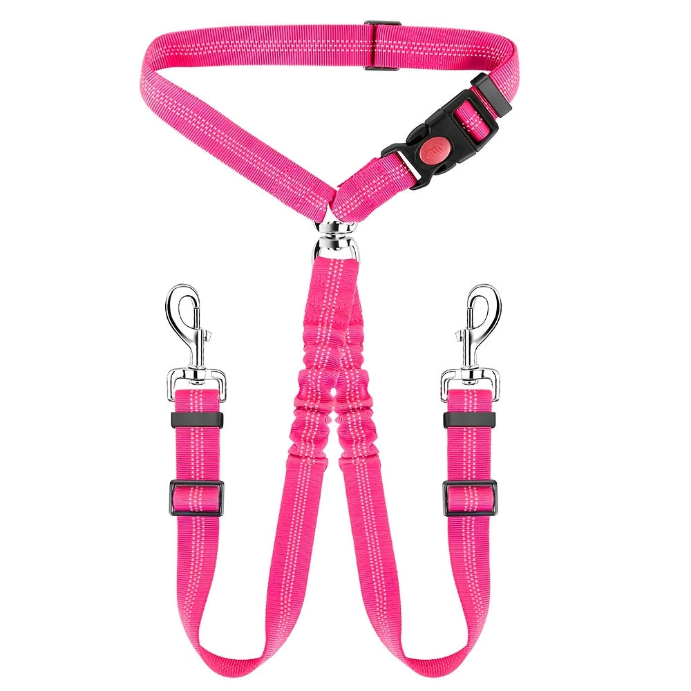 Double Dog Leash Coupler 360° Rotating Anti-Tangle – No-Twist Dual Dog Walking Leash for Two Dogs, Comfortable Tangle-Free Dog Lead for Small Medium Large Breeds, 7 Colors