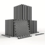 EVA Interlocking Gym Floor Mats 20 or 60 Pack – Thick Impact-Resistant Non-Slip Waterproof Foam Puzzle Tiles for Home Gym, Yoga, Weightlifting & Exercise, Black