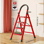 Heavy Duty Folding Step Ladder 500 Lbs Capacity - 2/3/4/5 Step Portable Non-Slip Ladder, Lightweight Durable Plastic, Foldable Step Stool for Home, Kitchen, Office & Industrial Use